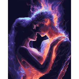 Палке кохання з фарбами металік на 3D підрамнику АМ-0626